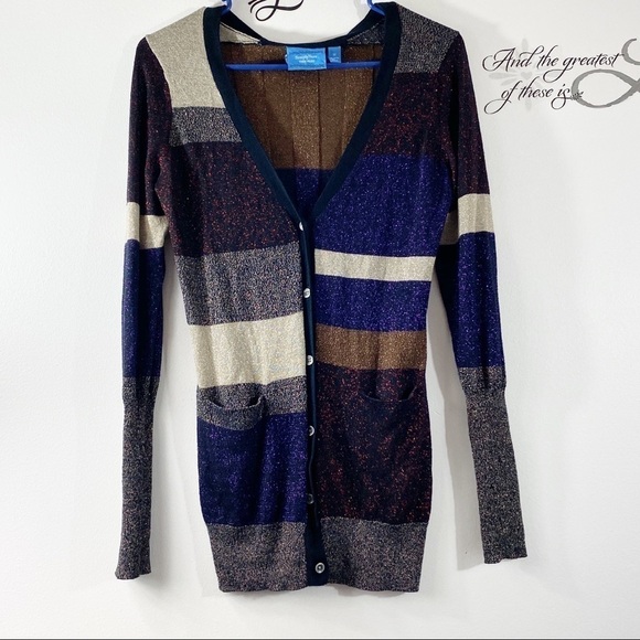 Simply Vera wang metallic multicolored cardigan - Picture 1 of 8
